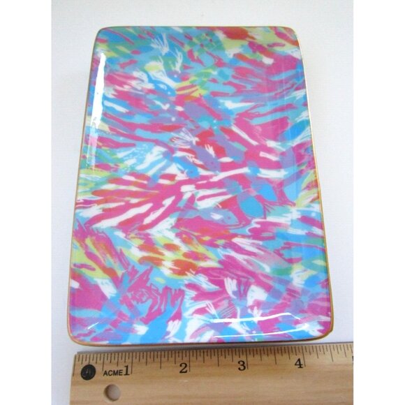 Lilly Pulitzer Trinket Dish - Rectangle Jewelry Tray - Colorful Tropical Fish - Picture 9 of 10